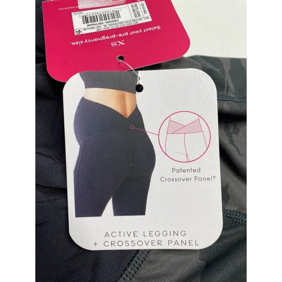 Isabel Maternity Leggings Women's‎ XS Green Black Camo Crossover Support Stretch - Picture 10 of 11